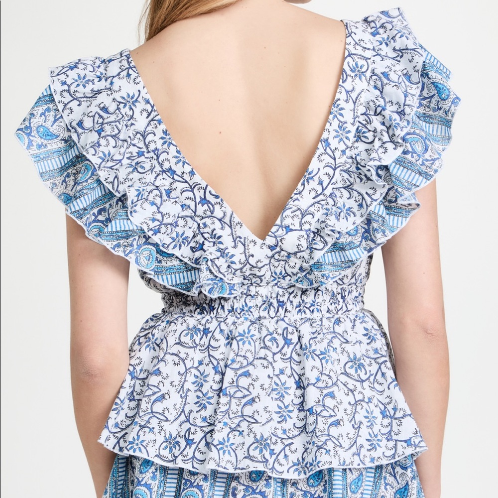 Blue Floral Mini Dress - Picture 3 of 4